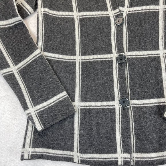 NWOT BARTOLINI Womens M Gray White Wool Cashmere Checkered Jacket Made in Italy - Picture 4 of 11